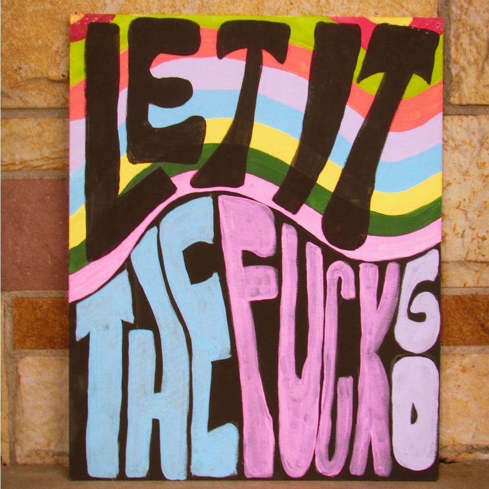 Vibrant Multicolor Text Art Canvas